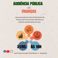 COMUNICADO DE AUDIÊNCIA PÚBLICA DA SECRETARIA DE FINANÇAS