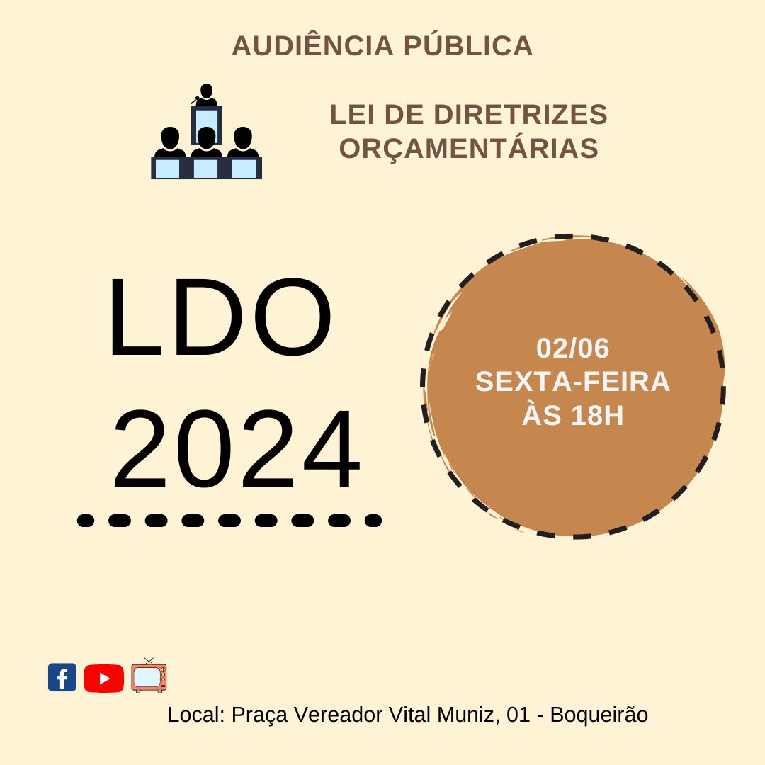 COMUNICADO DE AUDIÊNCIA PÚBLICA PARA DISCUSSÃO DA LDO