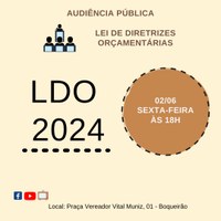 COMUNICADO DE AUDIÊNCIA PÚBLICA PARA DISCUSSÃO DA LDO